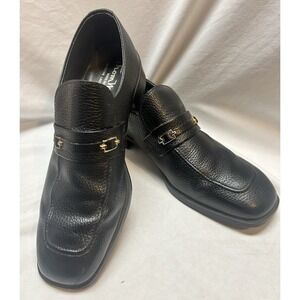 VTG Thom McAn Genuine Leather Horsebit Loafers Size 11 Black